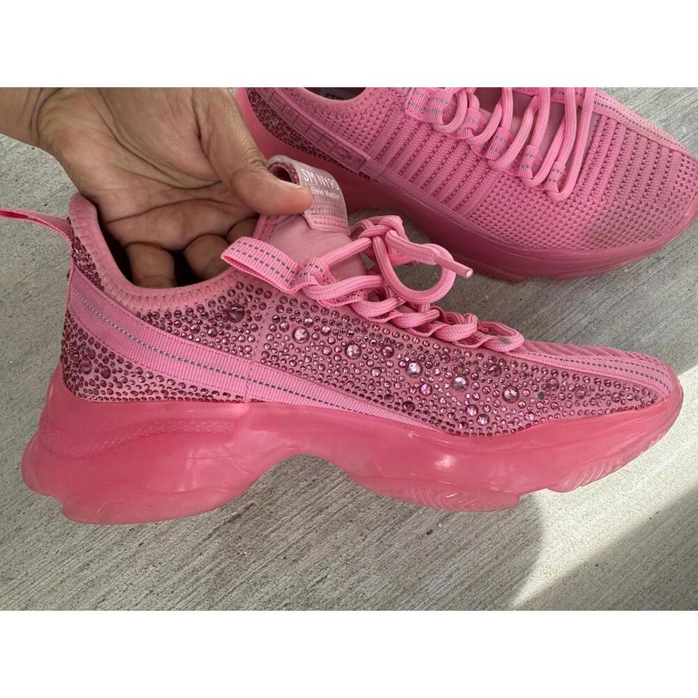 Steve Madden Maxima Pink Rhinestone Sneakers Women’s 7M SM NY90 Chunky Sole...‎ - Picture 8 of 14
